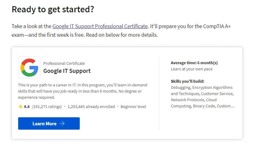 Google IT Support Professional Course